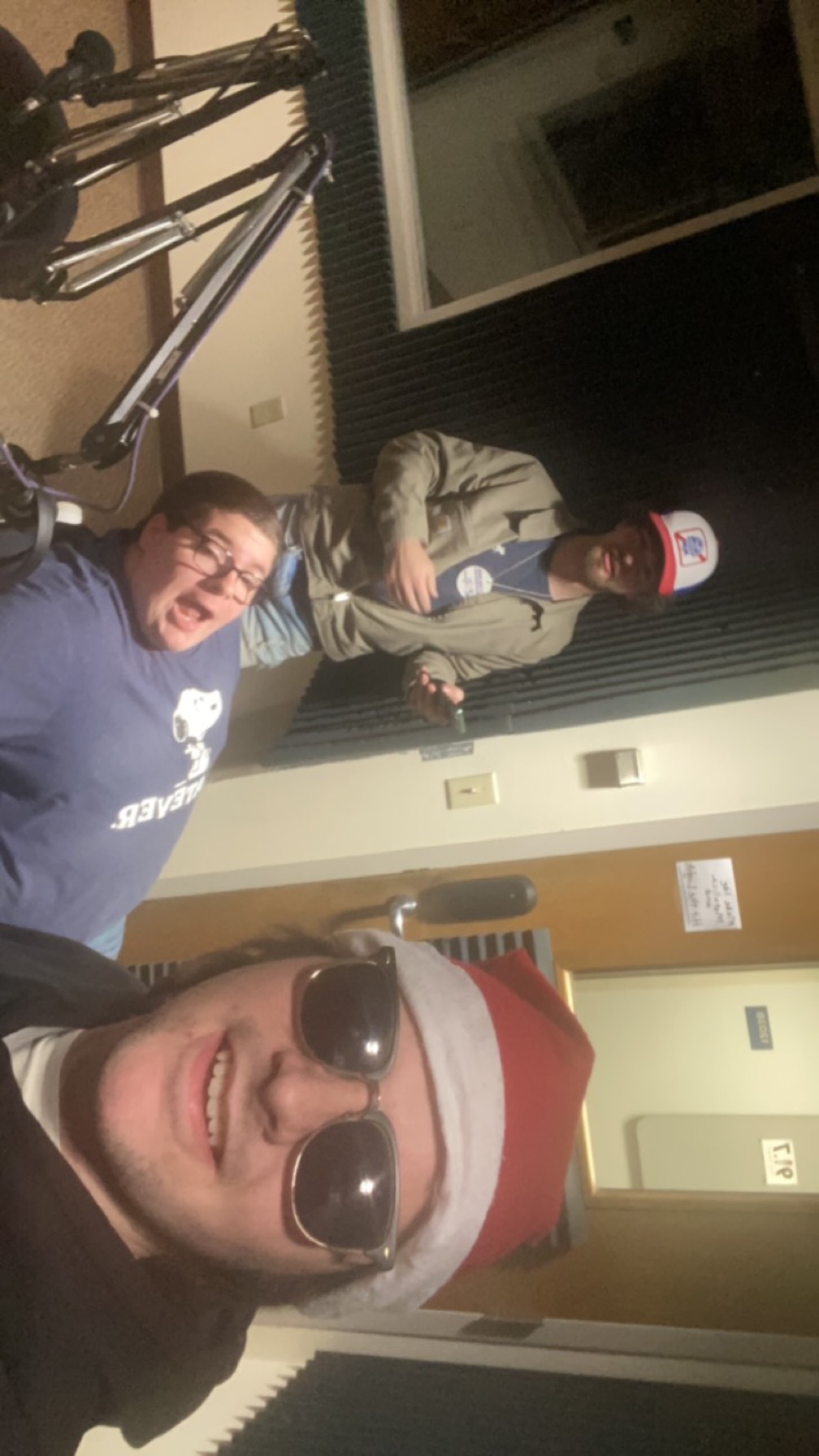 Ryan Hoke and his team inside the WSUW radio studio